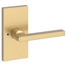 Square Privacy Door Lever Set with 5 Inch Rectangle Rose from the Reserve Collection