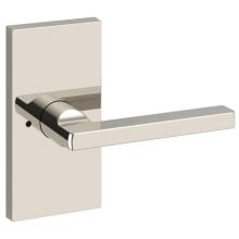 Square Privacy Door Lever Set with 5 Inch Rectangle Rose from the Reserve Collection