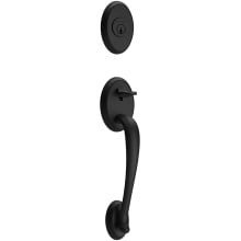 Columbus Standard C Keyway Single Cylinder Keyed Entry Handleset with Traditional Round Rose and Ellipse Knob on Interior
