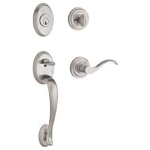 Columbus Right Handed SmartKey Single Cylinder Keyed Entry Handleset with Traditional Round Rose and Curve Lever on Interior