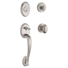 Columbus Standard C Keyway Single Cylinder Keyed Entry Handleset with Traditional Round Rose and Ellipse Knob on Interior