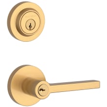 Square Single Cylinder Keyed Entry Door Lever Set and Deadbolt Combo from the Reserve Collection