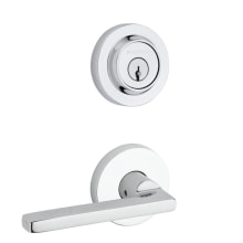 Square Single Cylinder Keyed Entry Door Lever Set and Deadbolt Combo from the Reserve Collection
