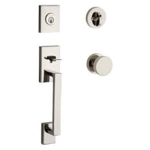 La Jolla Standard C Keyway Single Cylinder Keyed Entry Handleset with Modern Knob and Modern Round Interior Trim from the Reserve Collection