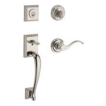 Napa Left Handed Standard C Keyway Single Cylinder Keyed Entry Handleset with Traditional Round Rose and Curve Lever on Interior