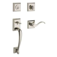 Napa Left Handed Standard C Keyway Single Cylinder Keyed Entry Handleset with Traditional Square Rose and Curve Lever on Interior