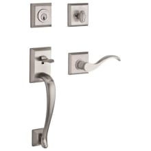 Napa Left Handed Standard C Keyway Single Cylinder Keyed Entry Handleset with Traditional Square Rose and Curve Lever on Interior
