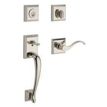 Napa Right Handed Standard C Keyway Single Cylinder Keyed Entry Handleset with Traditional Square Rose and Curve Lever on Interior