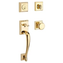 Napa SmartKey Single Cylinder Keyed Entry Handleset with Traditional Square Rose and Round Knob on Interior