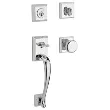 Napa SmartKey Single Cylinder Keyed Entry Handleset with Traditional Square Rose and Round Knob on Interior
