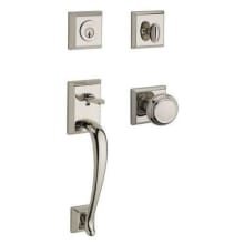 Napa SmartKey Single Cylinder Keyed Entry Handleset with Traditional Square Rose and Traditional Knob on Interior