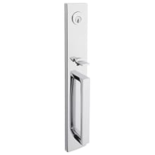 Santa Cruz Right Handed Standard C Keyway Single Cylinder Keyed Entry Handleset with Square Lever and Contemporary Square Interior Trim from the Reserve Collection