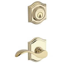 Curve Left Handed Single Cylinder Keyed Entry Door Lever Set and Deadbolt Combo from the Reserve Collection