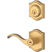 Curve Left Handed Single Cylinder Keyed Entry Door Lever Set and Deadbolt Combo from the Reserve Collection