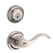 Curve Single Cylinder Keyed Entry Door Lever Set and Deadbolt Combo from the Reserve Collection
