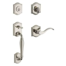 Westcliff Left Handed Standard C Keyway Single Cylinder Keyed Entry Handleset with Traditional Arch Rose and Curve Lever on Interior