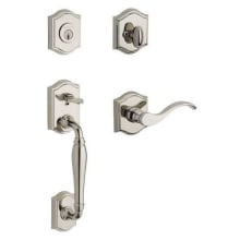 Westcliff Right Handed Standard C Keyway Single Cylinder Keyed Entry Handleset with Traditional Arch Rose and Curve Lever on Interior