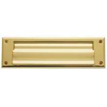 Magazine Sized Spring Tension Brass Letter Box Plate with Hinged Interior Cover