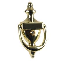 Colonial Style Solid Brass Door Knocker with Viewer