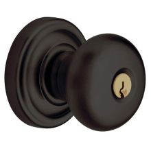 5205 Single Cylinder Keyed Entry Door Knob Set with 5048 Rose from the Estate Collection