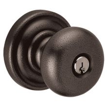 5205 Single Cylinder Keyed Entry Door Knob Set with 5048 Rose from the Estate Collection