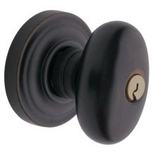 Egg Style Keyed Entry Door Knob Set with Classic Rosette the Emergency Exit Function
