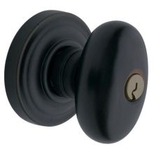 Egg Style Single Cylinder Keyed Entry Door Knob Set with Egg Rosette from the Estate Collection