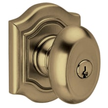 5237 Single Cylinder Keyed Entry Door Knob Set with R027 Rose from the Estate Collection