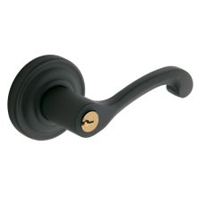 5245 Right Handed Single Cylinder Keyed Entry Door Lever Set with 5048 Rose from the Estate Collection