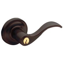 5255 Right Handed Single Cylinder Keyed Entry Door Lever Set with 5048 Rose and Emergency Egress from the Estate Collection