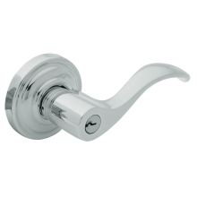 Wave Style Right Hand Keyed Entry Door Lever Set with Classic Rosette the Emergency Exit Function