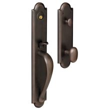 Boulder Full Escutcheon Single Cylinder Handleset with Oval Knob and Emergency Egress