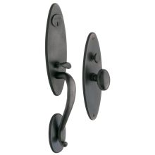 Springfield One Piece Single Cylinder Keyed Entry Mortise Handleset Trim with 5025 Interior Knob from the Estate Collection
