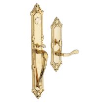 Kensington Right Handed Full Plate Single Cylinder Keyed Entry Mortise Handleset Trim with 5108 Interior Lever from the Estate Collection