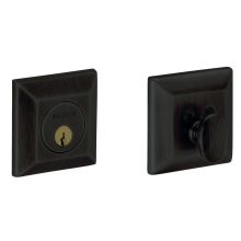 Square Solid Brass Single Cylinder Keyed Entry Deadbolt from the Estate Collection