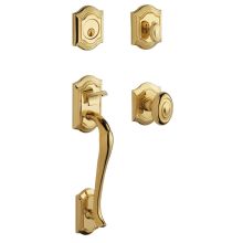 Bethpage Sectional Single Cylinder Keyed Entry Handleset with 5077 Interior Knob from the Estate Collection