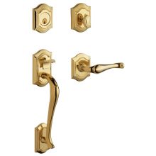 Right Handed Bethpage Double Cylinder Solid Brass Sectional Handleset with Bethpage Interior Lever