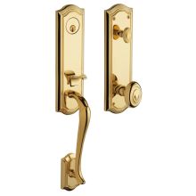 Bethpage One Piece Single Cylinder Keyed Entry Handleset with 5077 Interior Knob from the Estate Collection