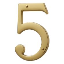 Solid Brass Residential House Number 5