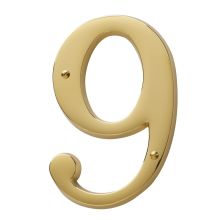 Solid Brass Residential House Number 9