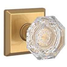 Crystal Privacy Door Knob with Square Rose