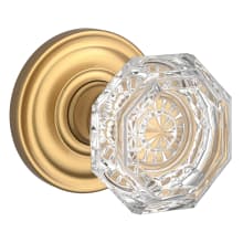 Crystal Non-Turning Two-Sided Dummy Door Knob Set with Round Rose