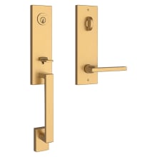 Seattle One Piece Single Cylinder Keyed Entry Handleset with Square Interior Lever and Emergency Egress Function