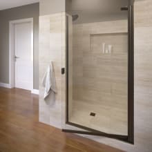 Armon 66" High x 34-1/4" Wide Hinged Semi Frameless Shower Door with Clear Glass