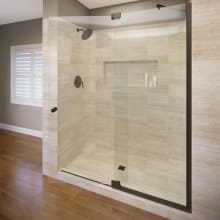 Cantour 76" High x 60" Wide Pivot Frameless Shower Door with Clear Glass