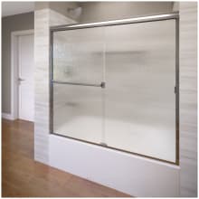Classic 57" High x 52" Wide Bypass Framed Tub Door with Rain Glass