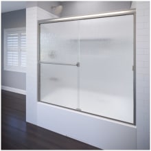Classic 56" High x 56" Wide Bypass Framed Tub Door with Rain Glass