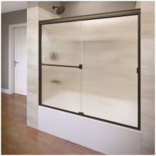 Classic 57" High x 60" Wide Bypass Framed Tub Door with Rain Glass