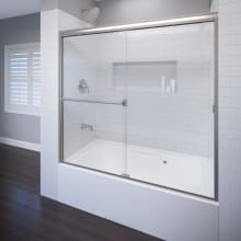 Classic 57" High x 60" Wide Bypass Semi Frameless Tub Door with Clear Glass