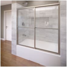 Deluxe 58-1/2" High x 59" Wide Bypass Framed Tub Door with Clear Glass